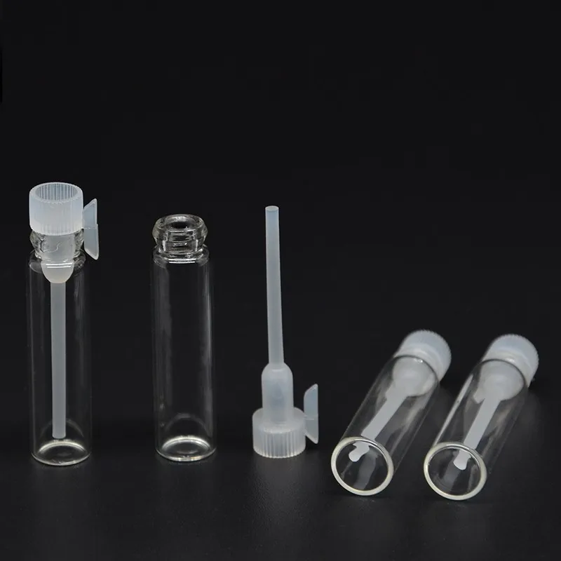 100 PCS 1/2/3 ML Empty Mini Glass Perfume Small Sample Vials Perfume Bottle Laboratory Liquid Fragrance Test Tube Trial Bottle