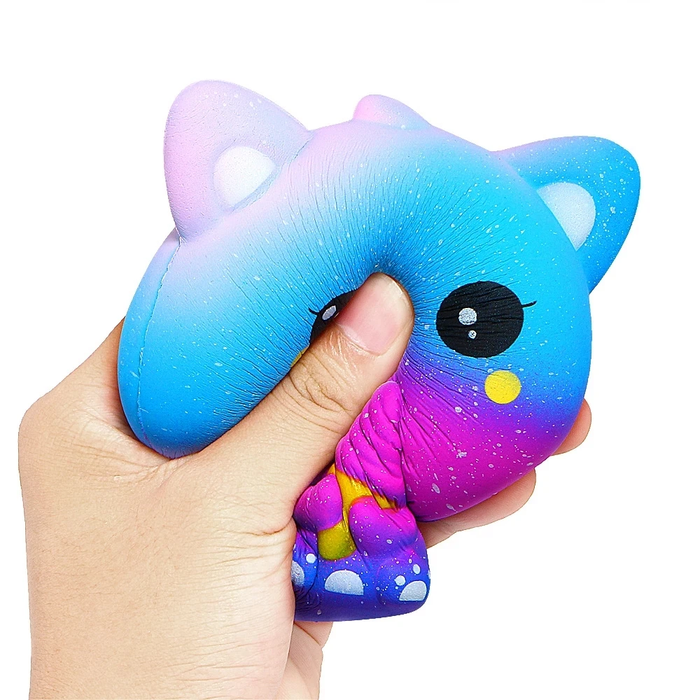 Squihy Slow Rebound Ice Cream Cat Cute Animal Stress Relief Toys Cure Office Stress Reliever Vent Fidget Toys for Kids Adults