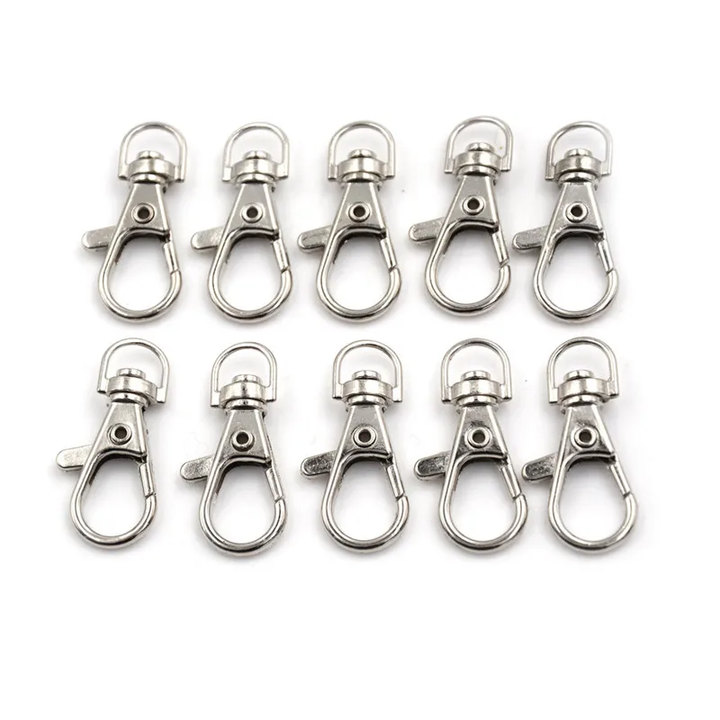 10pcs/set Lobster Clasp Swivel Trigger Clip Snap Hook Bag Car Key Rings Keychain alloy fastener small dog leashes hanging crafts