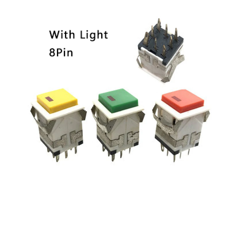 2/5 sztuk KD2-22/24 chwilowy plac LED Self-reset kwadratowy przycisk przełącznik z Light 6Pin/8Pin