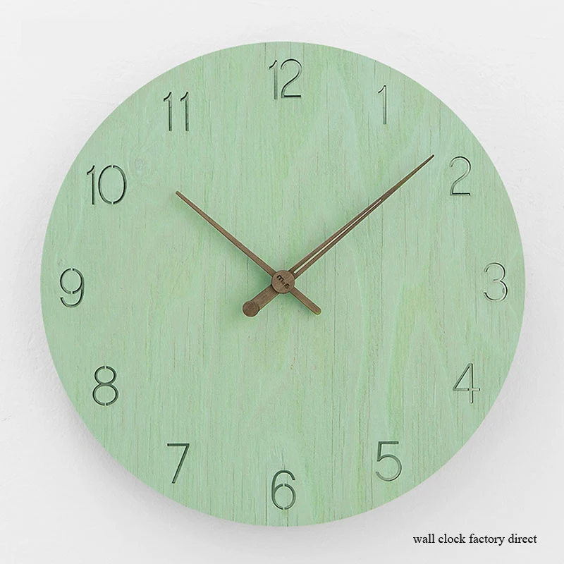 

Wholesale Home Watch Decorative 12 inch Wooden Silent Waterproof Retro Rustic Luxury Art Handmade Wall Clock in Living Room