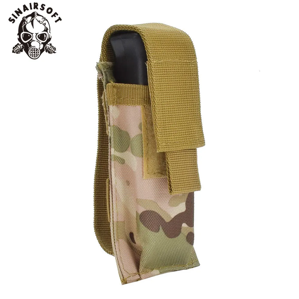 Molle Tactical Single Pistol Magazine Pouch Flashlight Torch Holder Case Outdoor Hunting Knife Light Holster Camo Multi Tool Bag