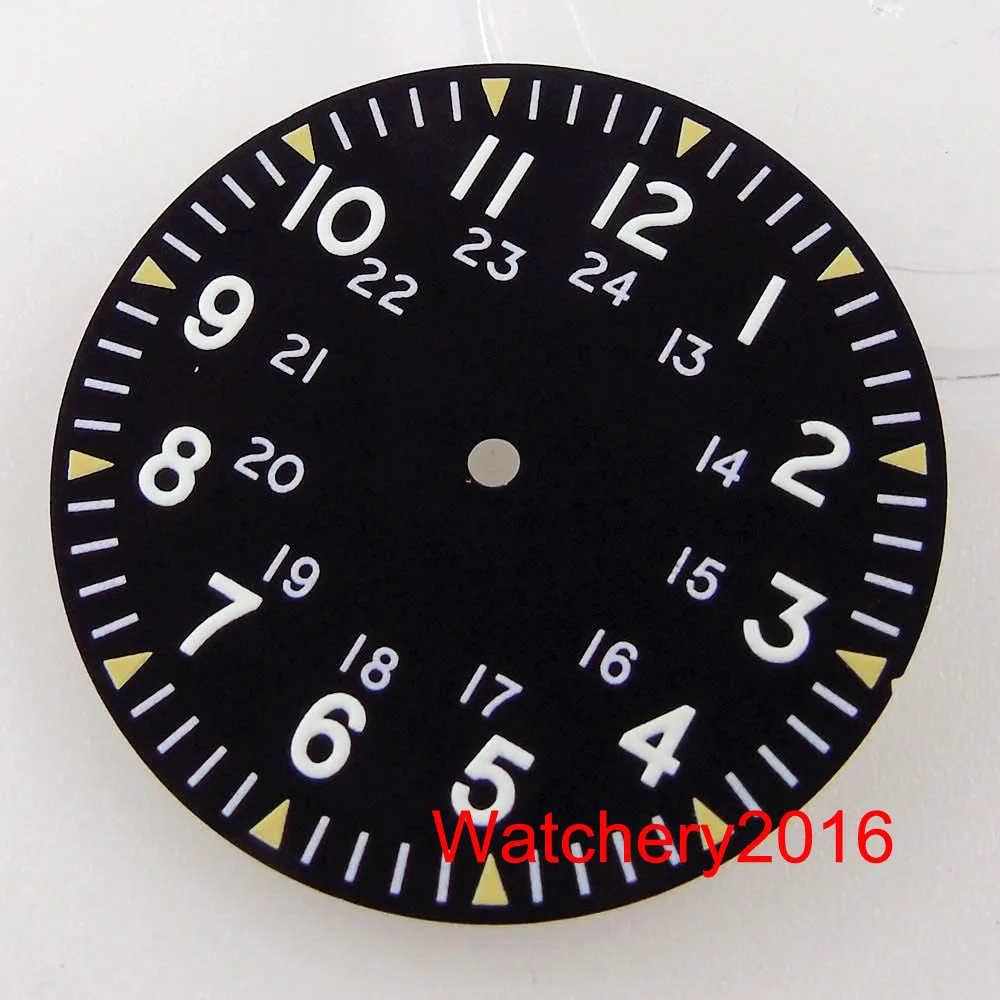 33.6mm Watch Dial Face Hand Luminous Pilot Style Fit NH35 NH36 MIYOTA 8215 821A DG 2813 ETA 2836 2824 Automatic Movement