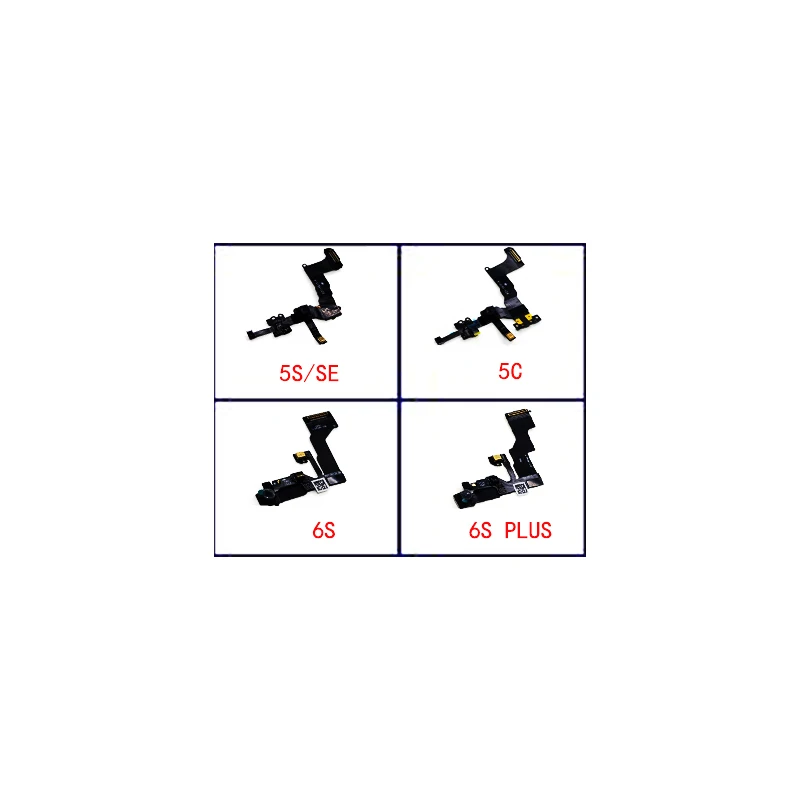 Tested Front Camera For iPhone 4s 5S 6 S 7 8 Plus X XS Front Camera Flex Cable With Cam Plastic Ring Proximity Sensor Facing