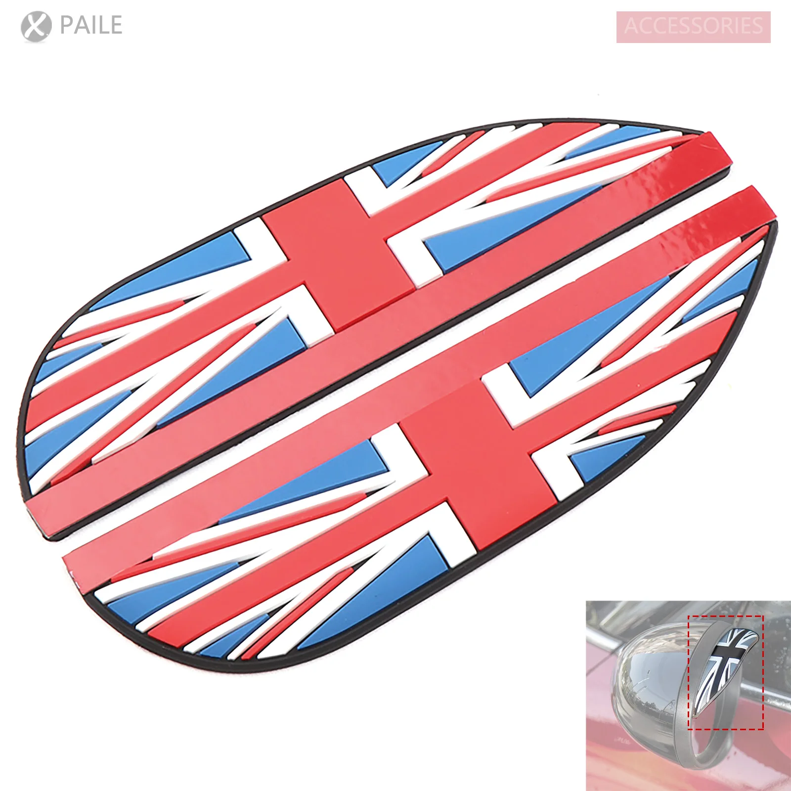 

Side Mirror Rain Visor Eyebrow Decorative stickers Union Jack Flag For General R50 R53 R55 R56 R57 R60 F54 F55 F56 F60