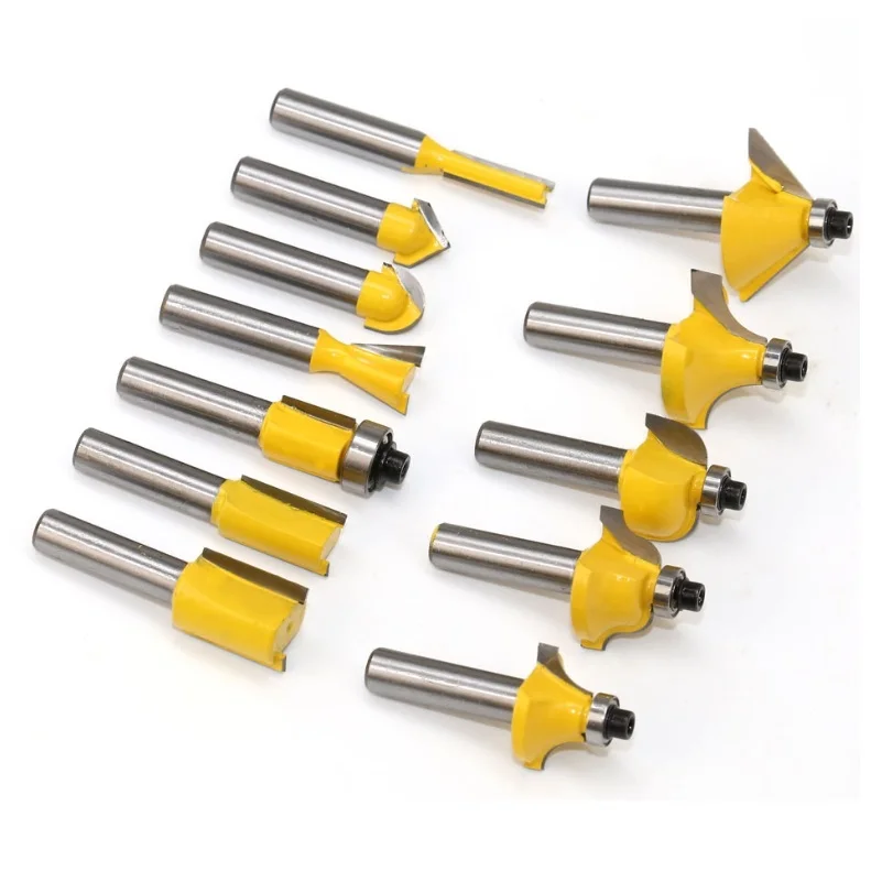 12/24/35pcs/Set Woodworking Milling Cutters 6.35mm/8mm Shank Carbide Router Bit For Wood Engraving Cutting Tools