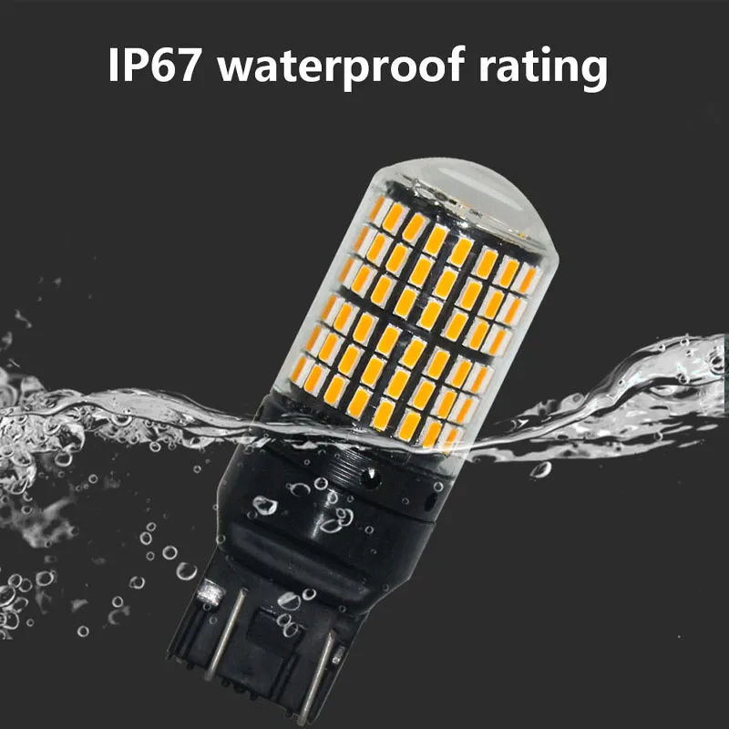 CANBUS 2 sztuk 12-24V P21W LED PY21W BA15S T20 led 7440 W21W W21/5W S25 BAU15S 3014 chipy LED samochód rezerwy u nas państwo lampy lampka hamulca samochodowego
