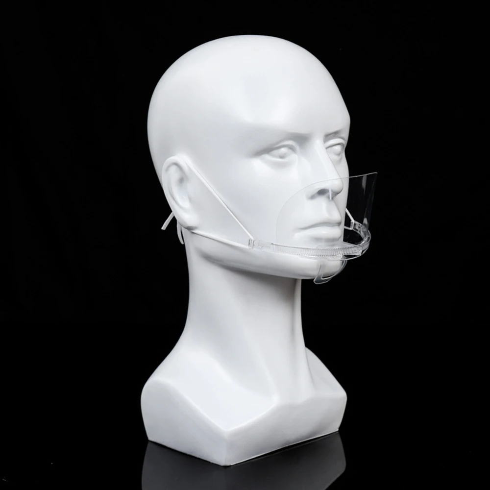 10pcs/lot Transparent Masks Catering Waiter Chef Anti-Fog Hygiene Masks Reusable for Hotel Plastic Kitchen Restaurant Tools