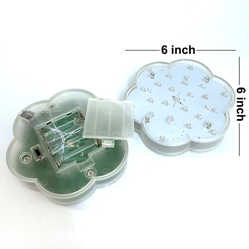 Vase Base Light Flower Shaped LED Plate Light with 23 LED for Centerpiece Vase Lighting Decoration USB/Battery Operated