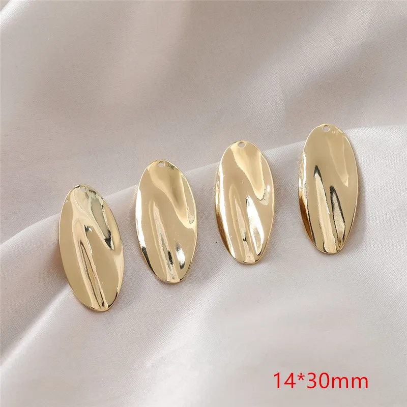 New style 50pcs/lot folds effect geometry ovals shape copper charms diy jewelry earring/garment pendant accessory