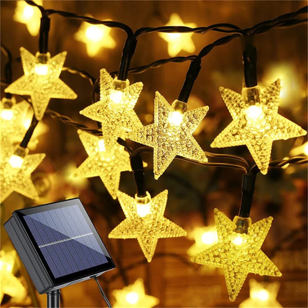 

Outdoor Solar Powered Star String Lights 20 50LED Waterproof Christmas Solar Lamp for Garden Patio Landscape Xmas Tree New Year