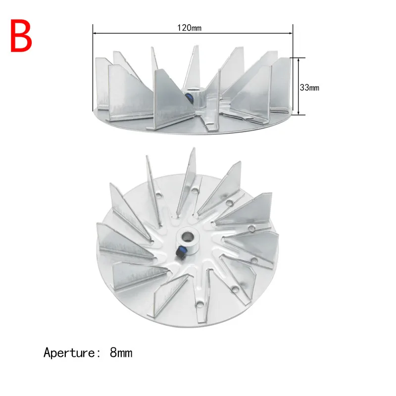 Aluminum Alloy Motor Fan Blades Fan Paddle Blades for Oven Pellet Stove Exhaust Blower Motor Exhaust Combustion Fan