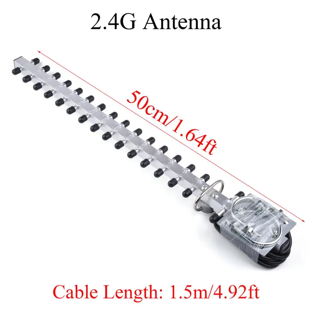 4G/2.4G WiFi Antenna 25dBi RP-SMA/SMA Male Outdoor Wireless Yagi Antenna For Booster Amplifier With Cable