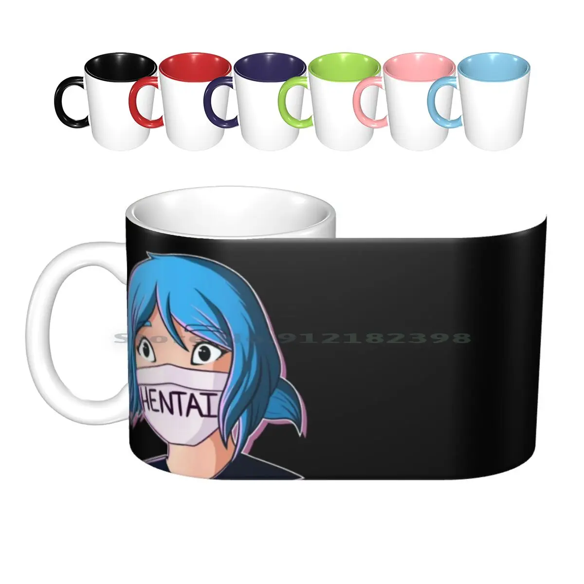 Sally Merch Stuffs! Ceramic Mugs Coffee Cups Milk Tea Mug Sallynoobasaur Hentai Anime Cartoon Girls Cute Blue Hair Character