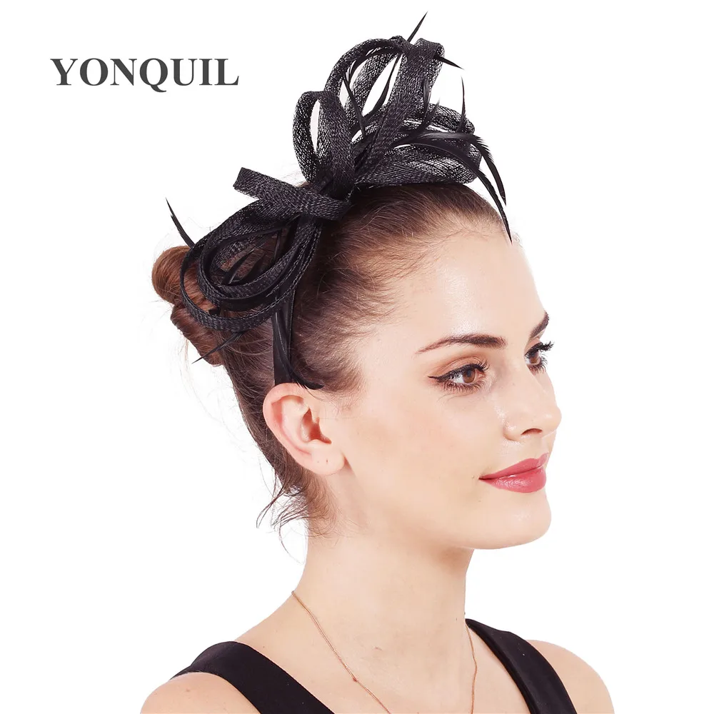 

Women's Fascinator Hat Imitation Sinamay Feather Tea Party Pillbox Flower Derby Hair Accessories For Girls Headband SYF706