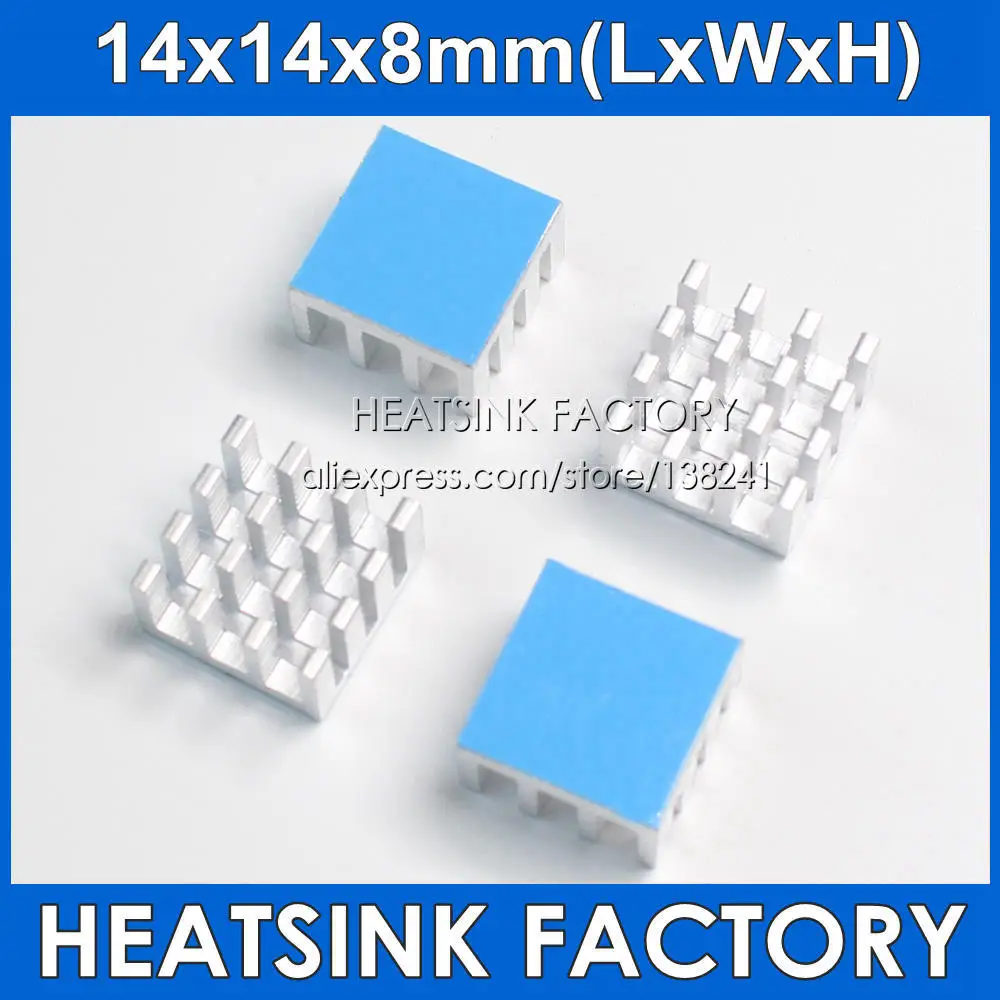 

6/12Pcs/Lot 14*14*8mm Aluminum IC Memory Chip Heatsink Cooling Cooler With Thermal Heat Transfer Pad