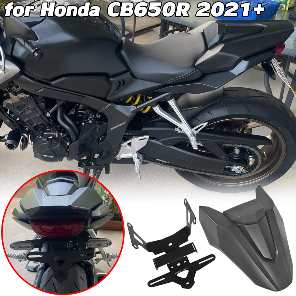 

2021 CB650R Seat Cover Cowl Solo Fairing Rear Pillion For Honda CB 650R License Plate Holder Bracket LED Motorcycle Accessories