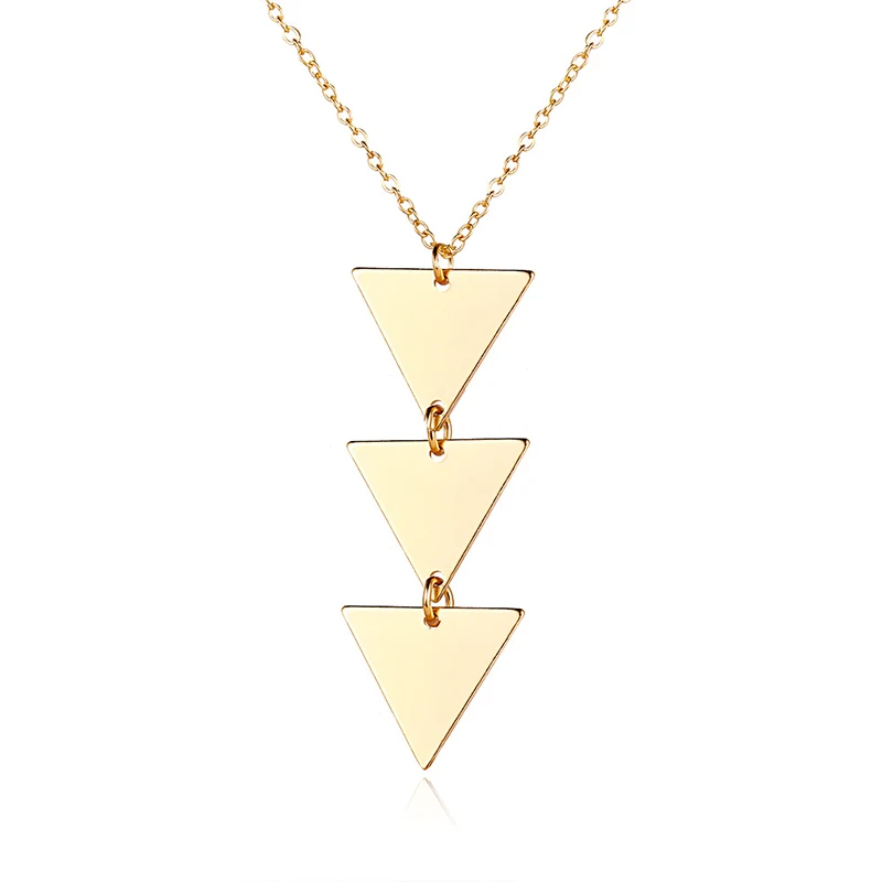 fashion necklace for women Long chain metal smooth triangle one piece Pendant Chains aesthetic Accessories neck Gift wholesale