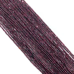 Natural Stone Beads Dark Red Garnet Round Faceted Exquisite Jewelry DIY Making Necklace Bracelet Accessory Gift 2/3/4 mm