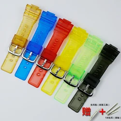 Watch accessories For Casio resin transparent strap BABY-G BA-110 111 112 120 34A pin buckle 14mm ladies sports strap case