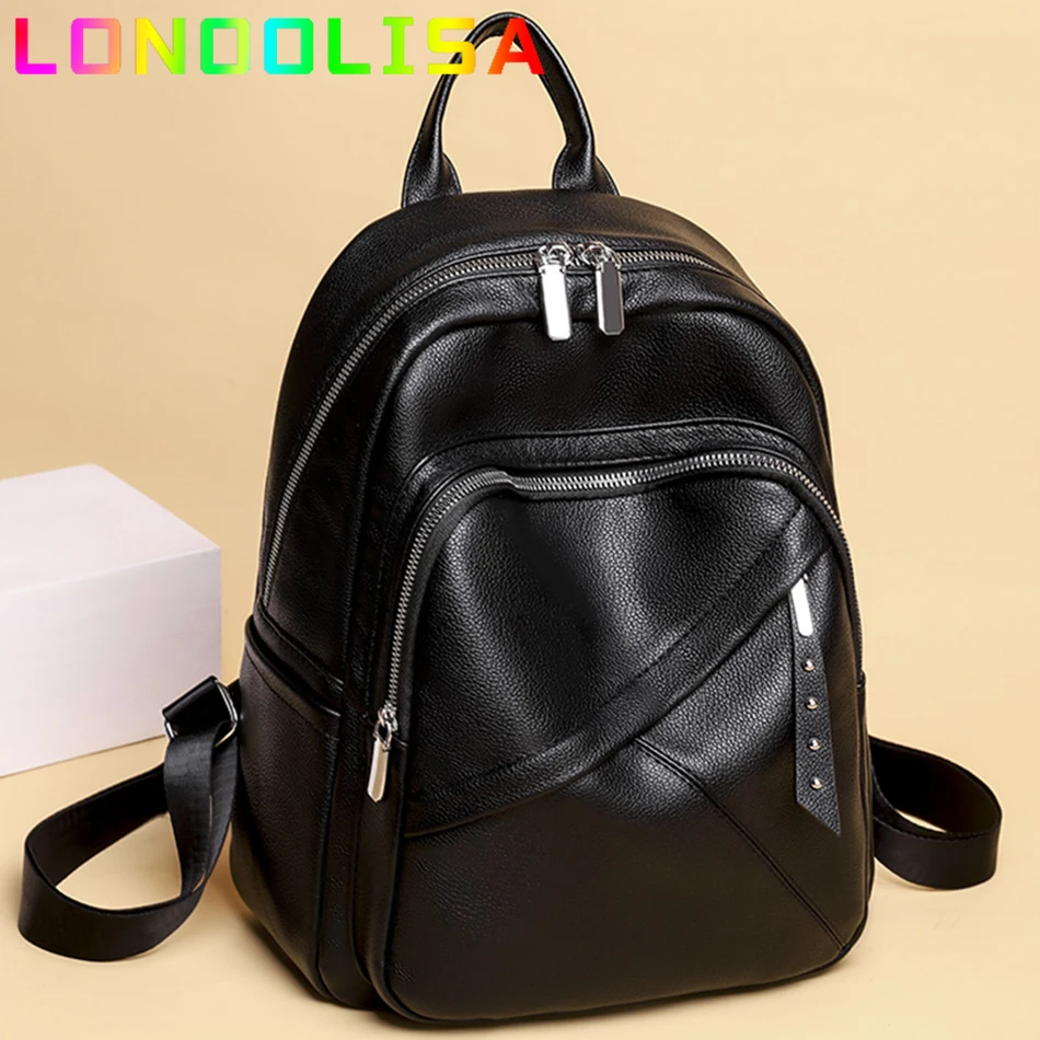 Women School Bags for Teenage Girls Luxury Female Backpacks Shoulder Bag A Dos Ladies Travel Bagpack Mochilas Leather Bookbag