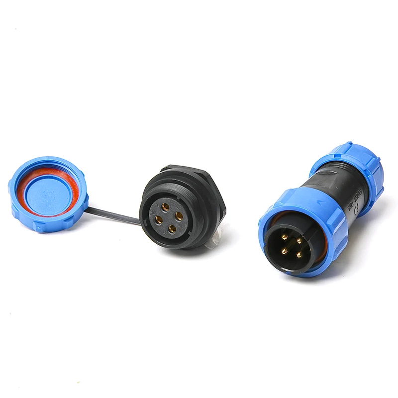 SP21 IP68 Back Nut Electric Waterproof Connector Plug Socket 2 3 4 5 7 9 12 Pin Panel Power Cable Aviation connectors