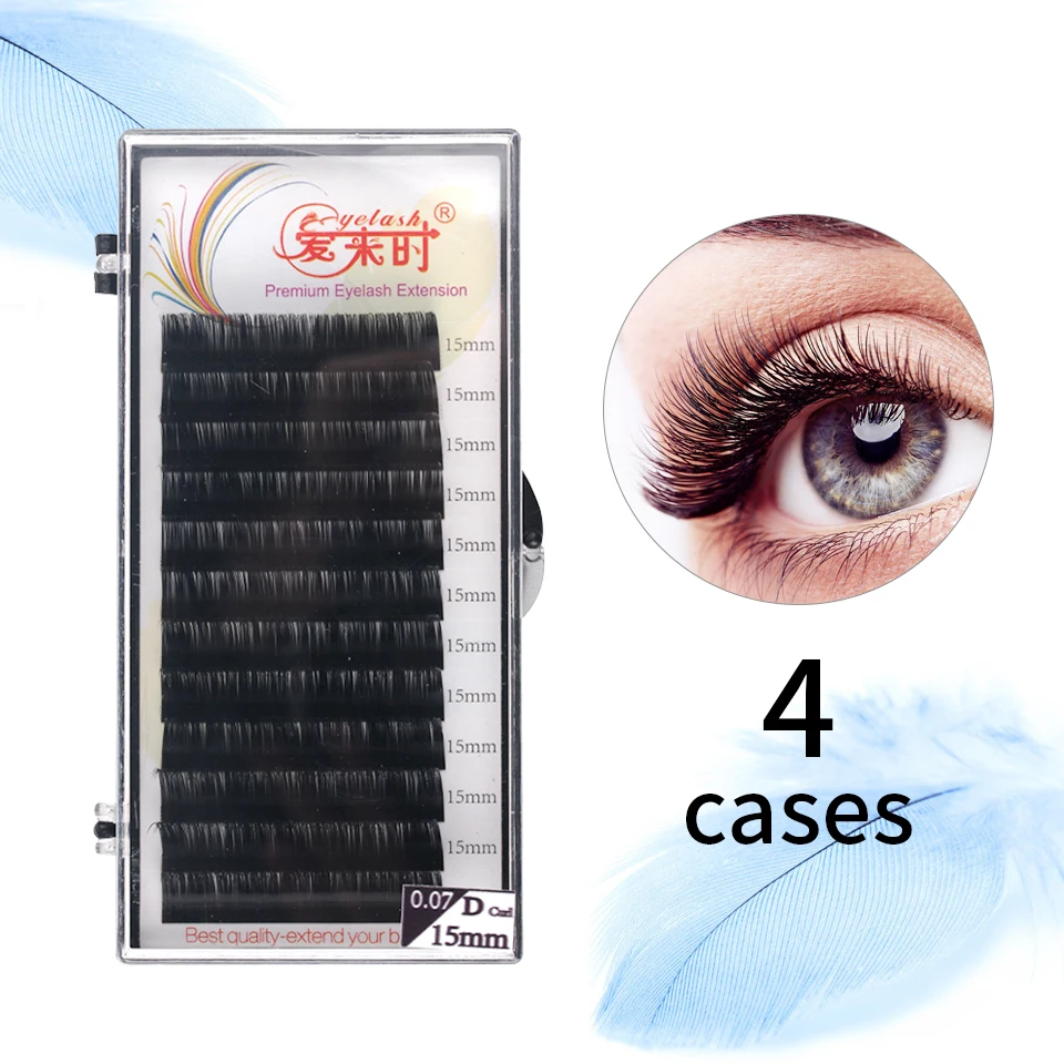 

NEWCOME 4 Case Individual Eyelash Extension Fake Mink High-Quanlity lashes All Size Lash Natural Soft Faux Cilios Makeup Tools