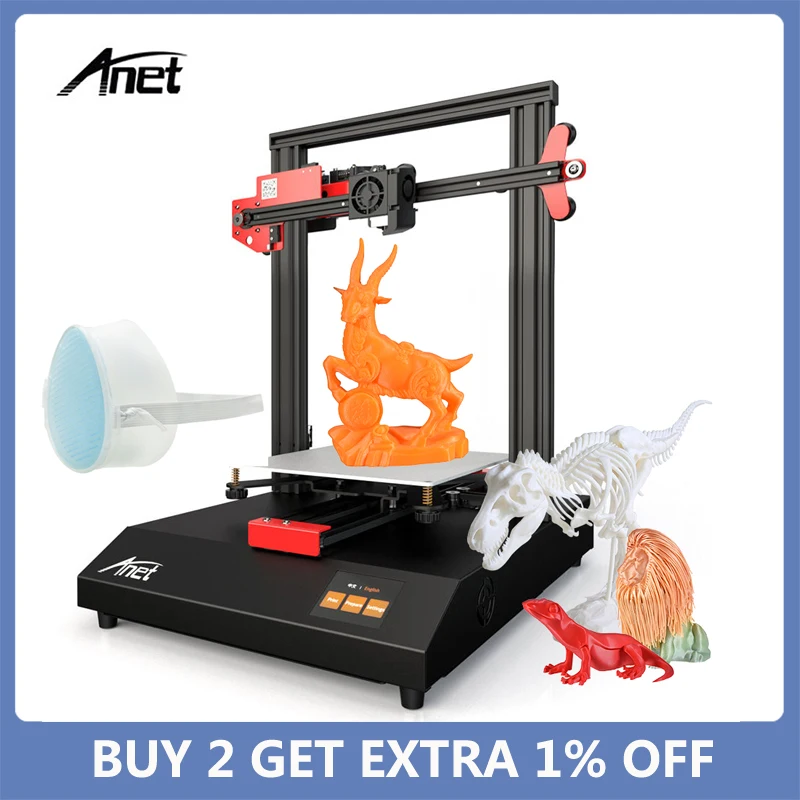 Anet ET4 3D Printer Metal Frame Structure Auto Leveling Resume Power Failure Printing Filament Run Out Detection 220*220*250mm