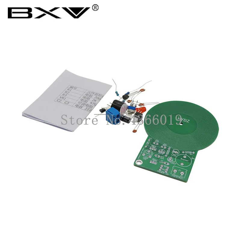 1Set Metal Detector DC 3V-5V DIY Assembled Electronic Kit Welding Exercise Board for Beginners Tools 9x6.3cm Green Color