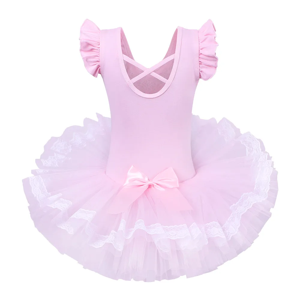 BAOHULU Children Ballet Dress Diamond Decro Dance Wear Pink Dress for Girls Ballerina Tulle Skirted Leotard for Girls Dresses