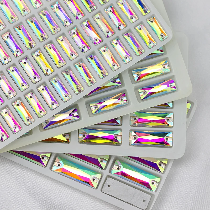 glass rhinestone sewing stone rectangular crystal AB flat back Strass stitched in rhinestone clothes Garments Accessories