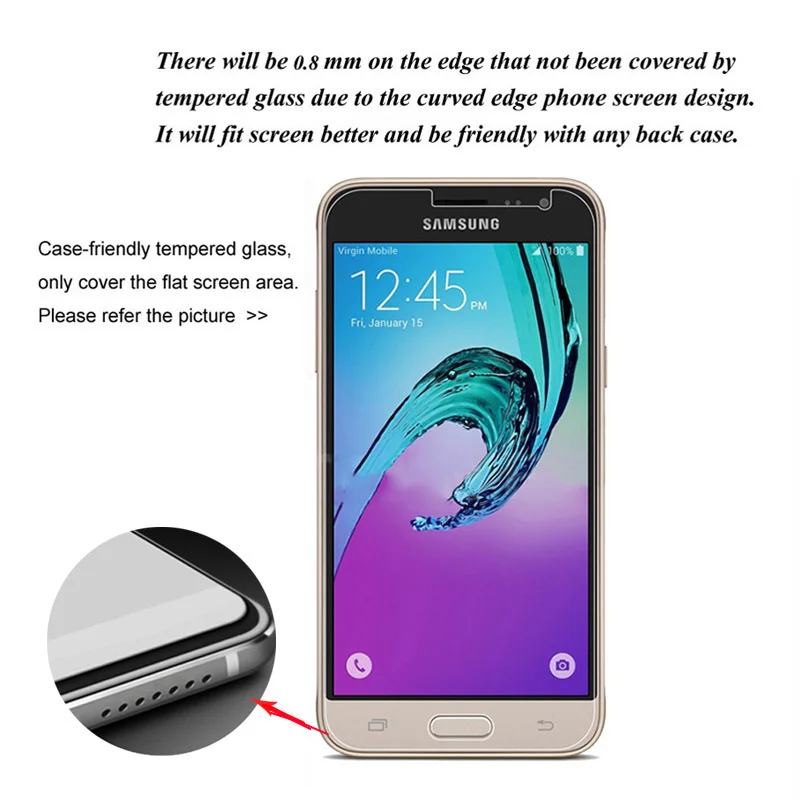 Protector de pantalla de vidrio templado para móvil, película protectora de vidrio Real 9H para Samsung Galaxy A3 2016 A310F 2017 A320F, 3 uds.