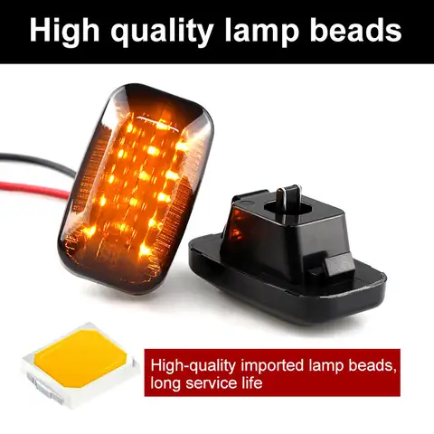2Pcs NO Error LED Side Marker Fender Lights Flowing Turn Signal Light for Toyota Land Cruiser Landcruiser 70 80 100 Series