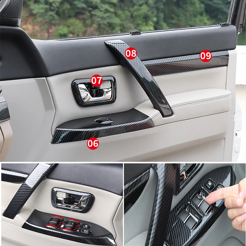 For Mitsubishi Pajero Car Interior Stickers Pajero Carbon Fiber Interior Modification V97 V93 Interior Decoration Stickers