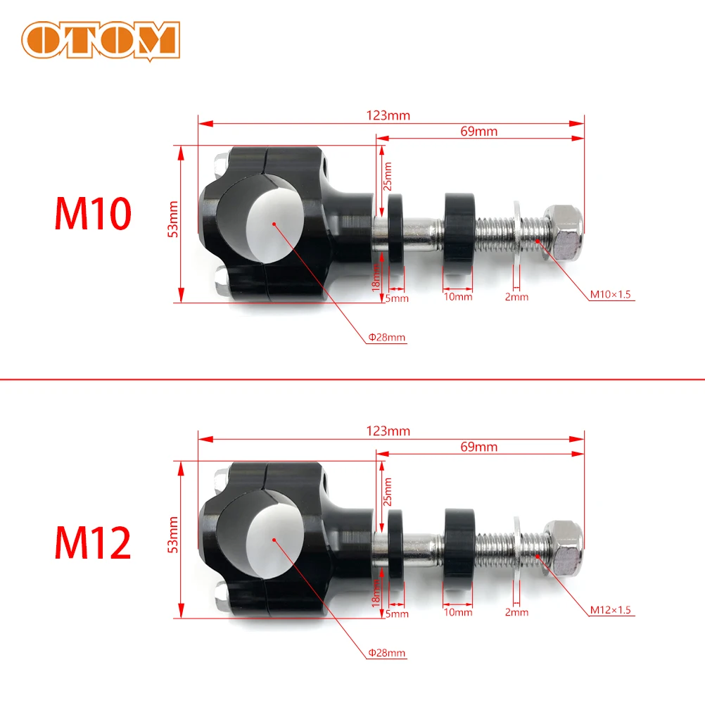 Abrazadera de manillar de motocicleta OTOM, abrazaderas de barra de aleación de aluminio CNC de 1 1/8 \