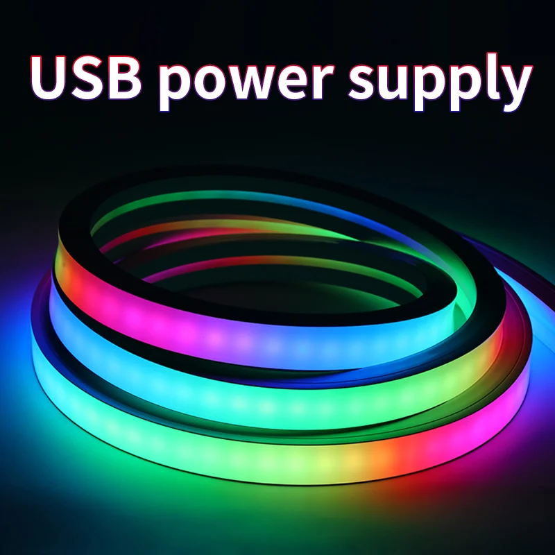 

USB 5V LED Strip Lights RGB Color Changing Rope Voice and Music Sync Smart LED Lights for Home TV Bluetooth-compatible