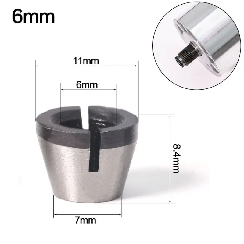 Adaptador de Portabrocas de 6mm, 6,35mm y 8mm, máquina de corte de grabado, enrutador eléctrico de alta precisión