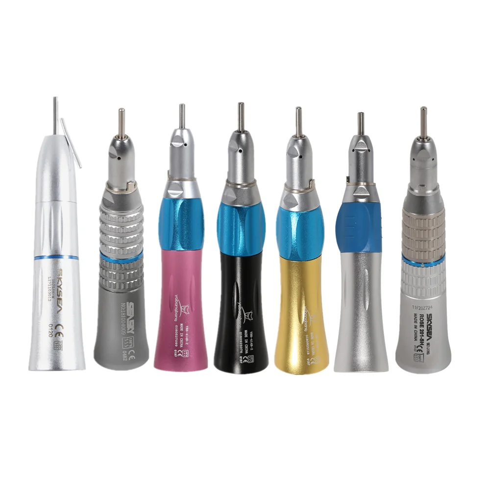 

7Types Dental External Water Spray 1:1 Ratio Straight Nose Cone Handpiece Low Speed Fit 4/2 Hole E-type Motor Available 2.35MMHP