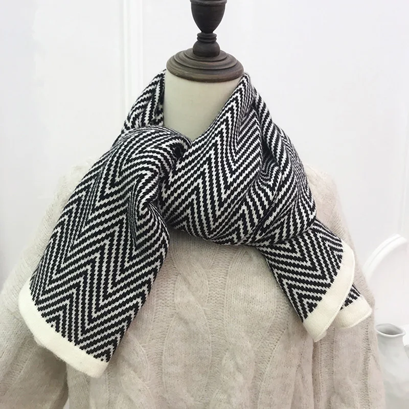 Knitted Button Winter Women Ponchos Y Capes Mujer Warm Rectangle Striped Pashmina Scarf Shawl Wraps Sjaal Dames Szalik Zimowy