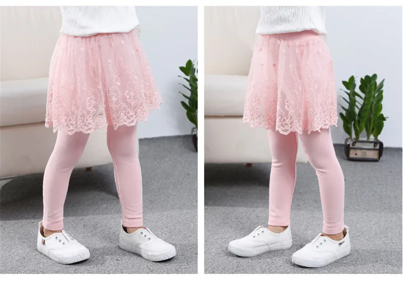 Mädchen Leggings Frühling Herbst Rock-Hose Spitze Prinzessin Kinder hose Kinder hose – Detail 3