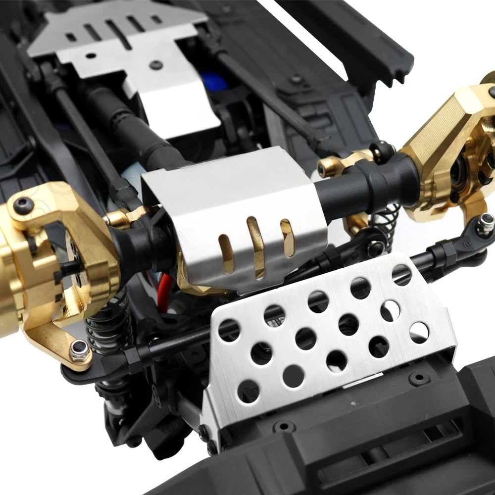 Gratis Ongkir TRX4สแตนเลส Chassis Armour เพลา Protector ลื่นไถลสำหรับ1/10 RC Crawler TRX-4