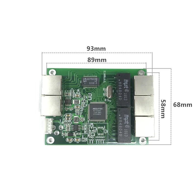 5ポートギガビットスイッチモジュールは広くledライン5ポート10/100/1000 m連絡ポートミニスイッチモジュールpcbaマザーボード