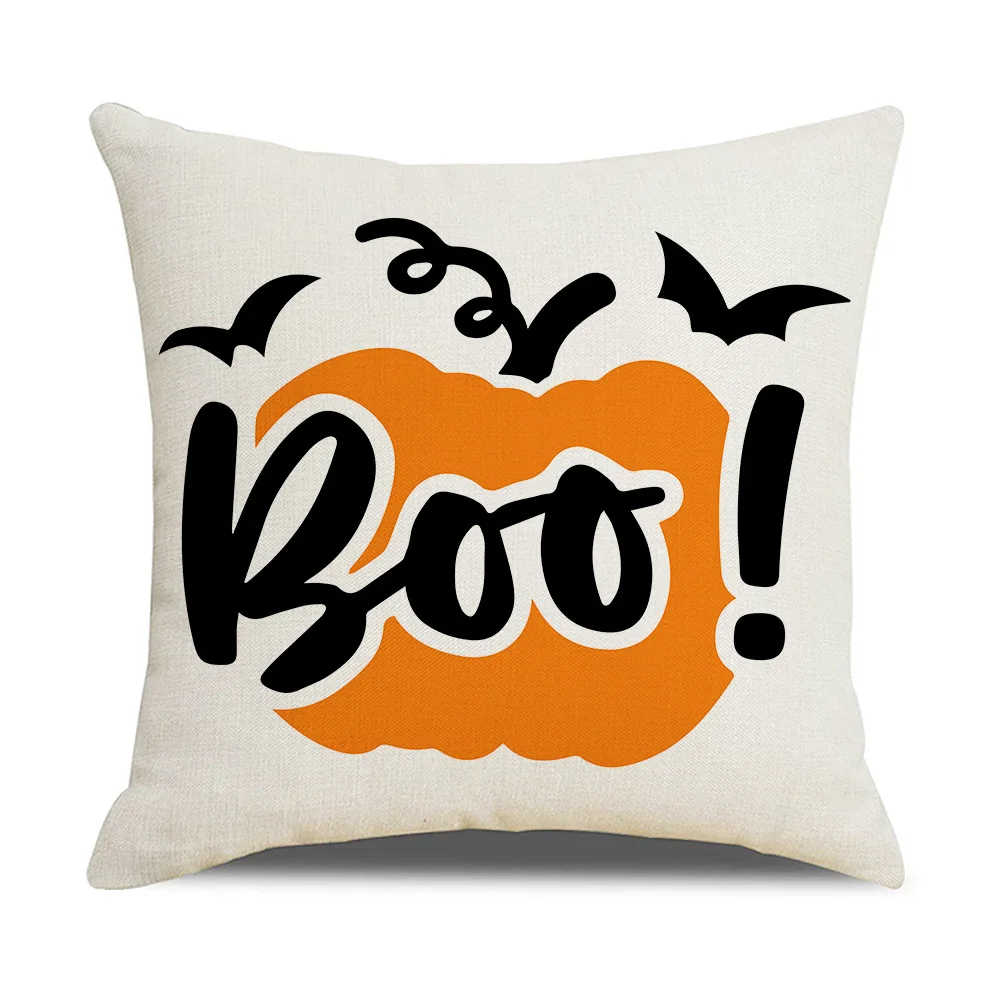 Fall Halloween Pumpkin Cushion Cover 18x18 Inches Trick or Treat Farmhouse Decor Home Throw Pillow Covers for Couch Decorations