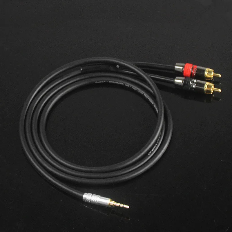 High Quality Monster Fever Audio Cable 3.5mm to 2 Lotus RCA Plug Stereo Cord for PC CD Amplifier Car AUX Audio Connector