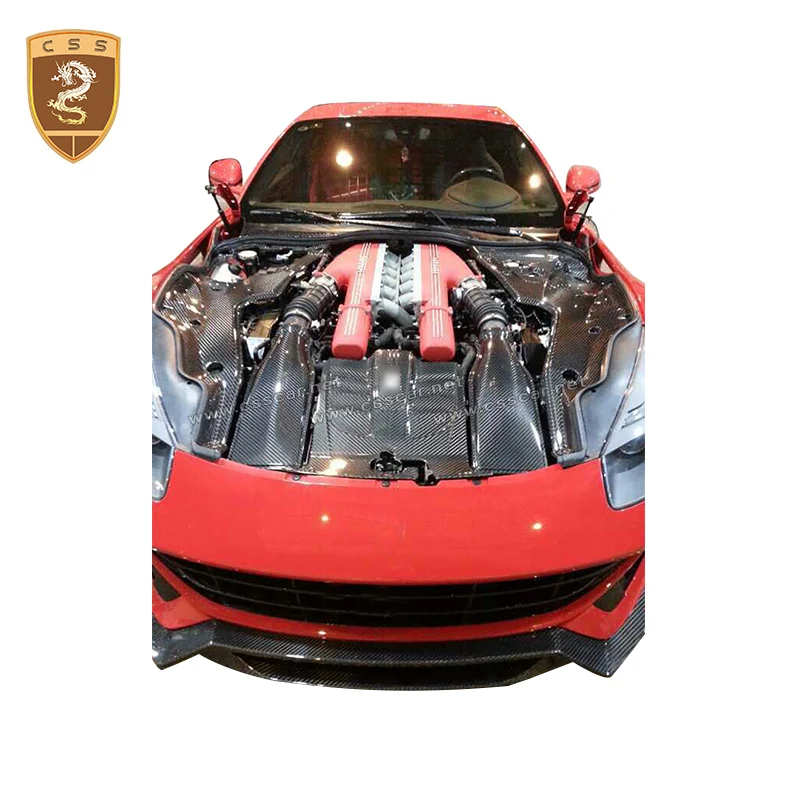 Carbon Fiber Engine Cover For Ferrari F12 Berlinetta Autoclaved Carbon Fiber Engine Cover Replacement Body Kit Car Styling