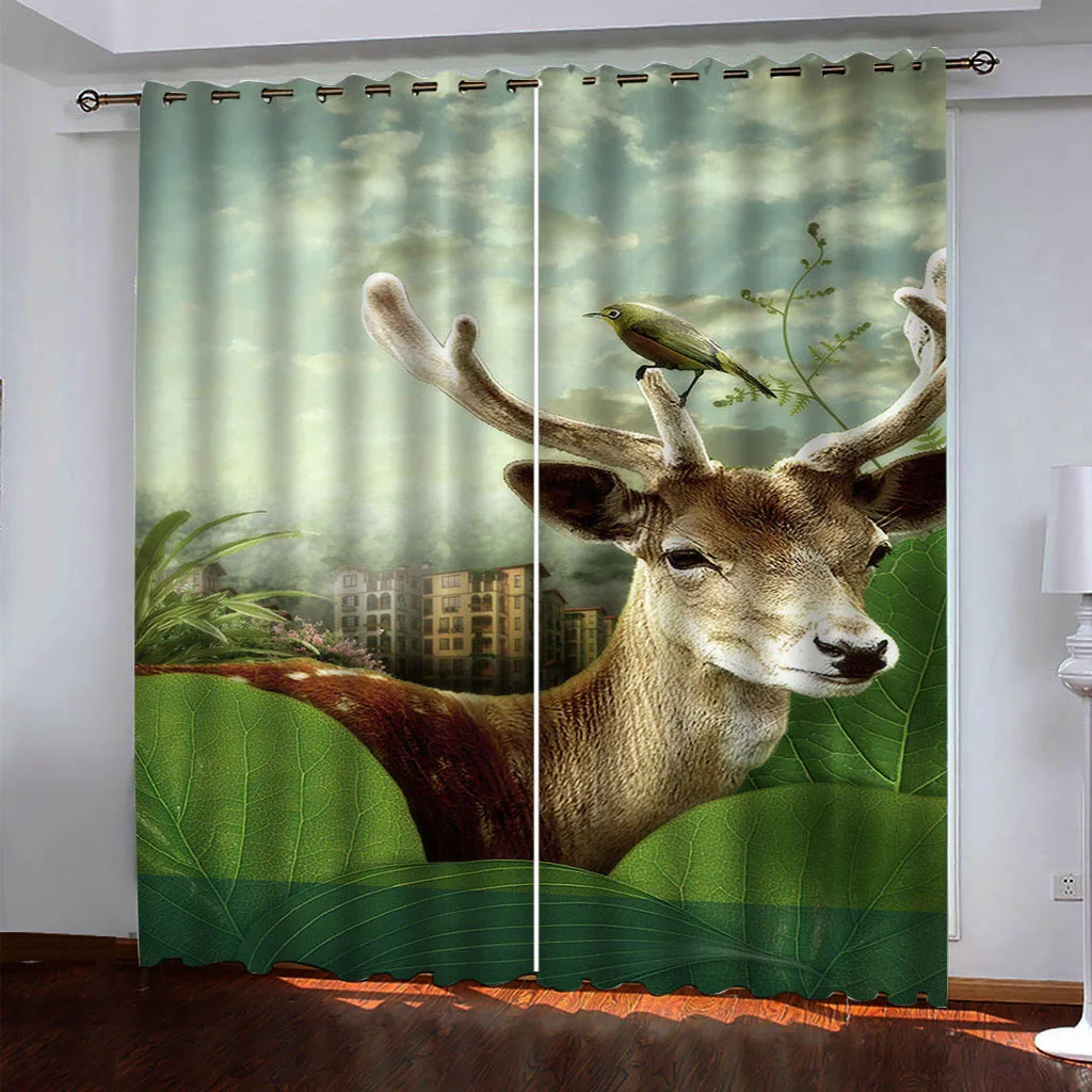 2021 Blackout 3D Curtain For Living Room Bedroom Customized size For Windows Insulation And Shading Decoration 3D Curtains