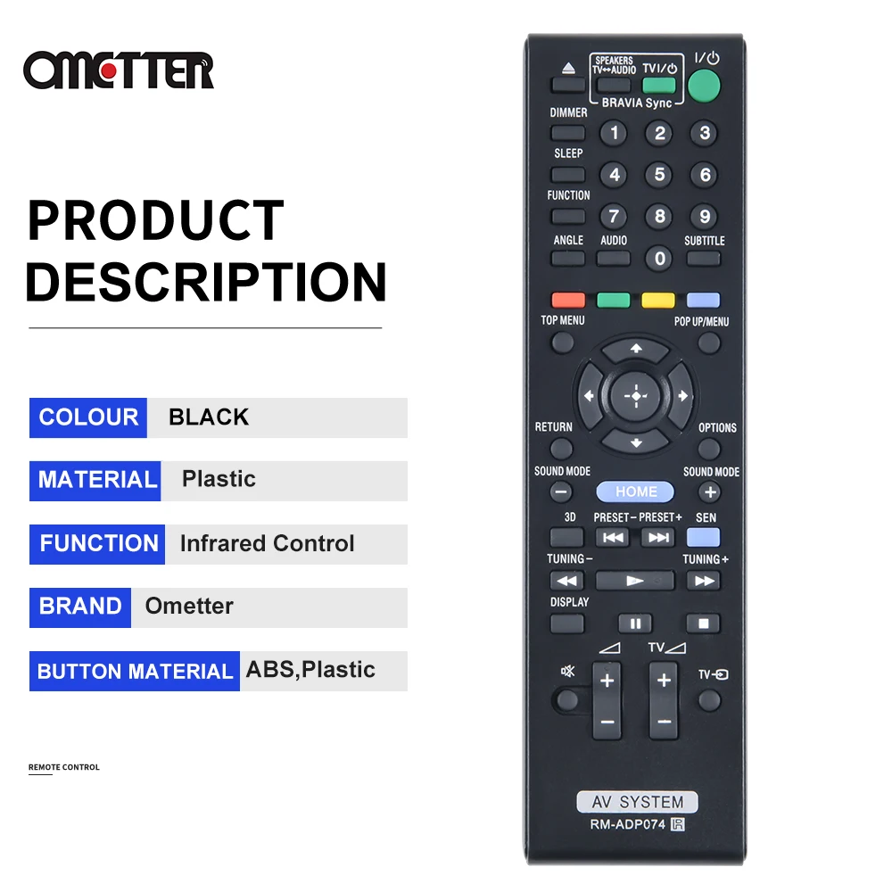 Controle Remoto Home Theater System, Adequado para Sony RM-ADP074, RM-ADP072, BDV-E290, BDV-N990W, BDV-E190, HBD-N990W,