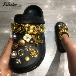 Zapatillas de verano con dijes para mujer, zapatos de jardín con cuñas, sandalias de plataforma, chanclas antideslizantes para mujer