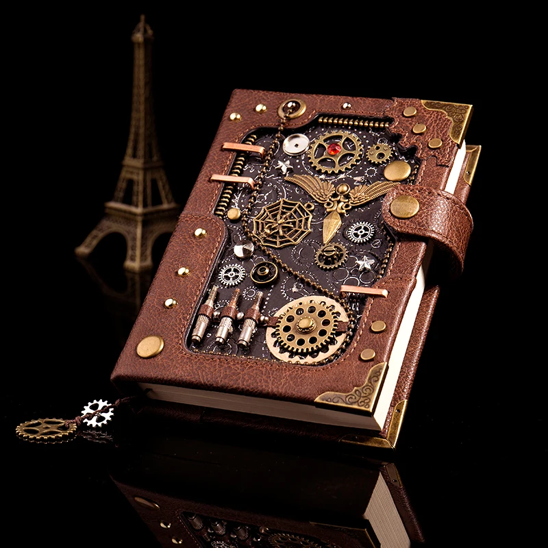 New European Retro Notebook Personality Creative Notebook Steampunk Hand Book Loose-leaf Retro Hand Book Notepad Leather Diary