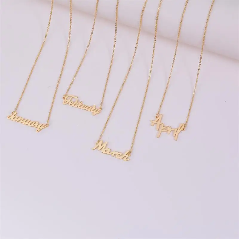 DUOYING Fashion Women Custom Neckalce Set Personalise Name Necklaces Set Stainless Steel Letter Necklace Christmas Gift For Girl